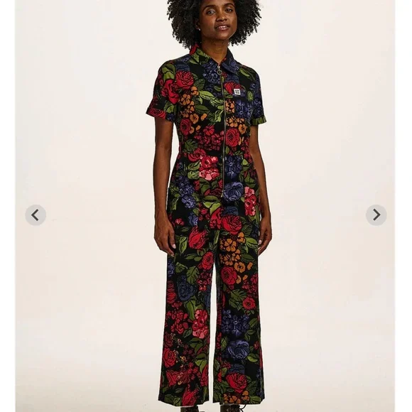 Lucy & Yak Ragan Cotton Jumpsuit in Maria Print - Picture 7 of 7